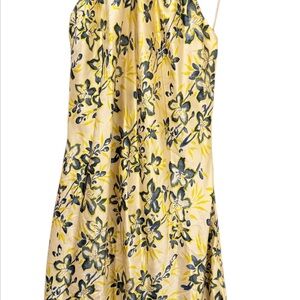 Pomelo Floral Backless Dress in Yellow and Blue
